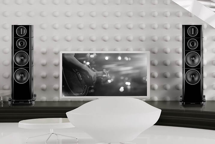 a pair of Wharfedale Elysian 4 floor-standing speakers