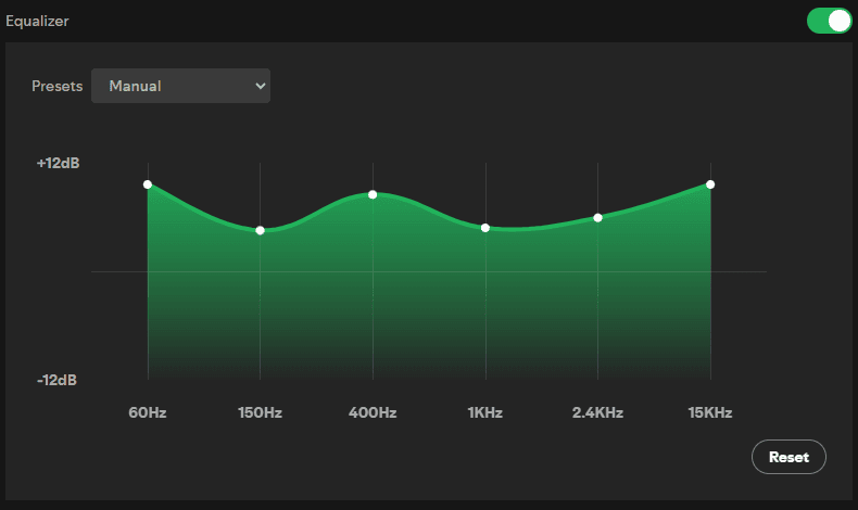 Spotify EQ custom preset for audiophile gear