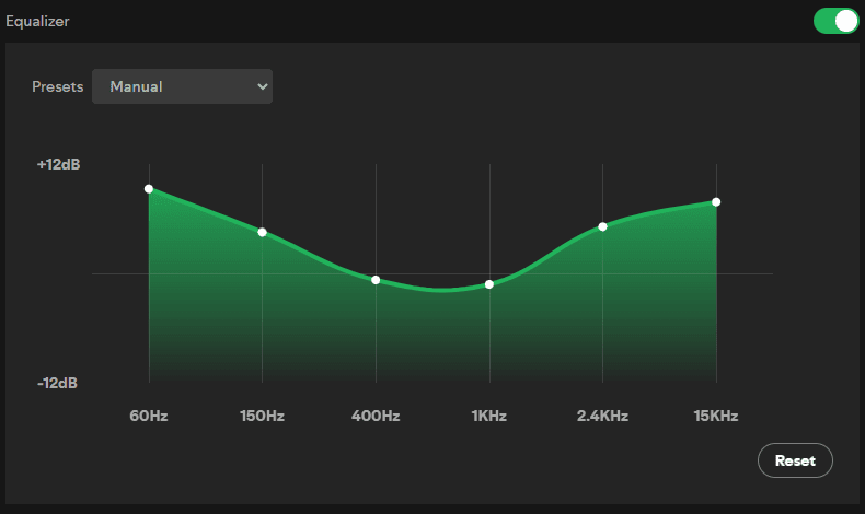 Spotify EQ custom preset for bass